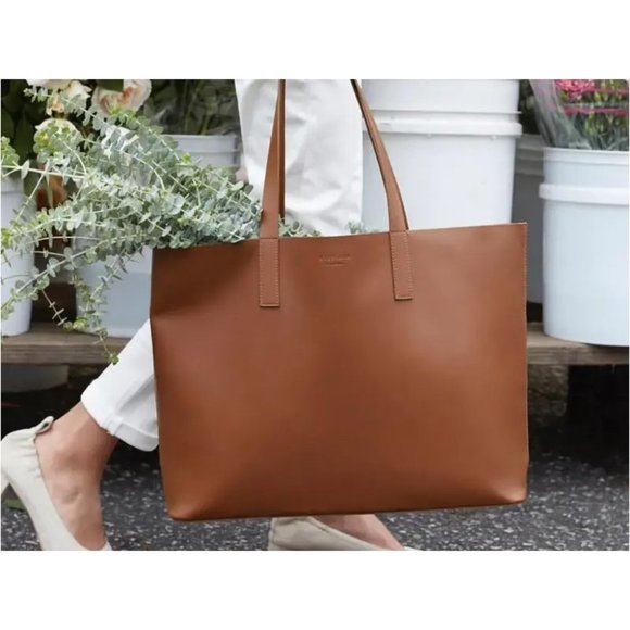 Everlane Day Market Tote Brown Italy Cognac - Picture 1 of 16